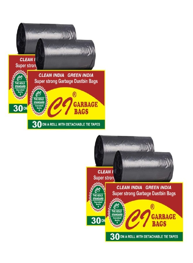 Ci C I - Eco Friendly- Biodegradable Garbage Bags Pack of 4 Rolls (Medium) Size 48 cm x 56 cm (120 Bags) (Black Colour, Plastic) - Image 1